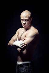 Obraz na płótnie Canvas portrait of a young boxer