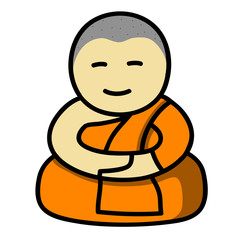 Buddhist Monk cartoon