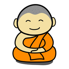 Buddhist Monk cartoon