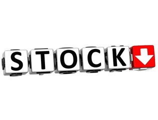 3D Stock Button Click Here Block Text