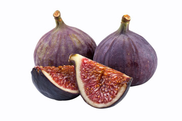 fresh figs isolated on white background