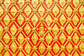 Thai stucco designs decorated wall.