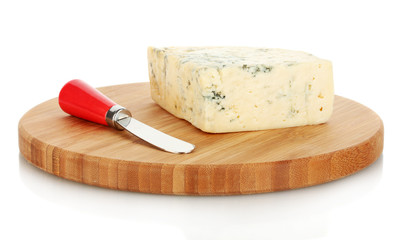 Cheese with mold and knife