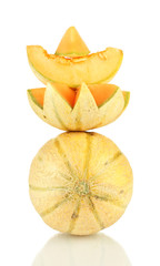 cut melon isolated on white