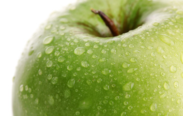 Ripe green apple isolated on white