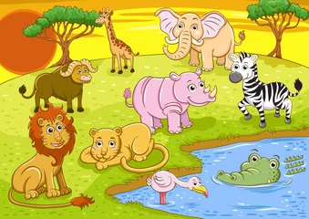 Wall murals Zoo safari