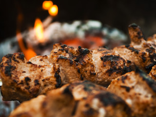 beef shish kabobs on the grill
