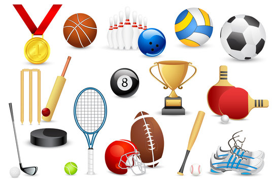 vector illustration of collection of different sports icon