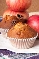 Delicious muffins with apple and cinnamon 