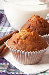 Delicious muffins with raisins and cinnamon 
