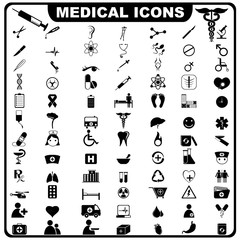 vector illustration of complete set of medical related icon