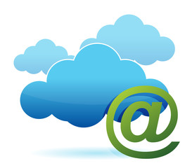 cloud computing and mail sign illustration design