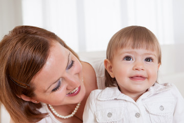 Little girl with her mother