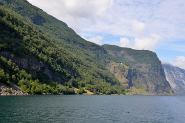 Promenade dans le fjord Nærøyfjord en Norvège