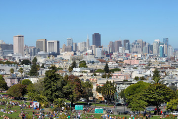 Fototapeta na wymiar View from Dolores Park, San Francisco