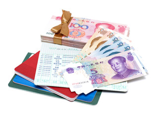 Money  Renminbi  and passbook