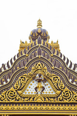 Detail of ornately decorated temple roof