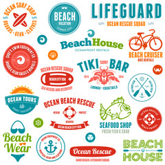 Beach badges and emblems