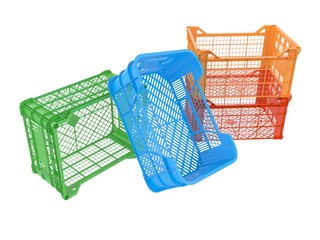 Plastic crates. 3D isolated