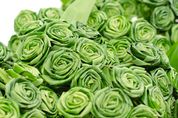 Rose made from pandan leaves