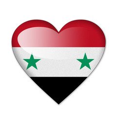 Syria flag in heart shape isolated on white background
