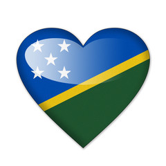 Solomon Islands flag in heart shape isolated on white background