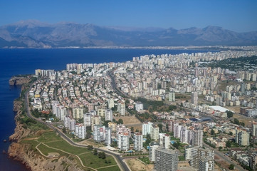 Fototapeta na wymiar Air zdjęcie Antaly miasta w Turcji