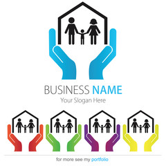 Company (Business) Logo Design, Vector, Heart, House, Family