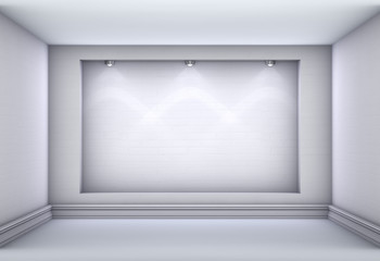 3d empty niche with spotlights for exhibit