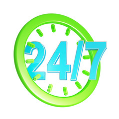 twenty four hour seven days a week service sign