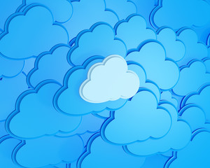 3d cloud computing icon background