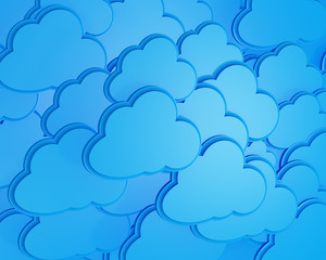 3d cloud computing icon background