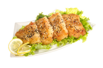 Roasted fish with lemon