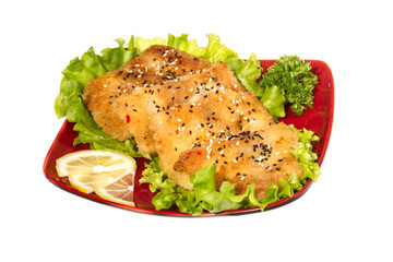 Roasted fish with lemon