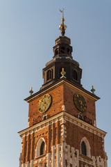 Town hall tower on main square of Krakow