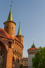 Fototapeta premium A gate to Krakow - the best preserved barbican in Europe, Poland