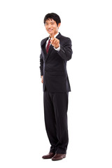 Young Asian business man isolated on white background.