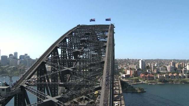 People climbing on Top of the Harbour Bridge in Sydney