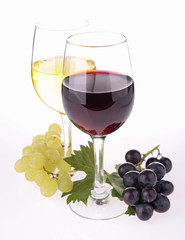 red and white wine