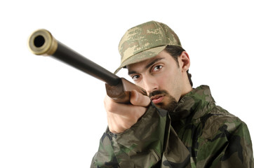 Soldier isolated on the white