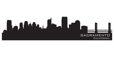 Sacramento, California skyline. Detailed vector silhouette