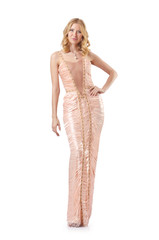 Woman in fashion studio shooting