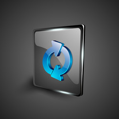 Glossy 3D web 2.0 refresh symbol icon set. EPS 10.