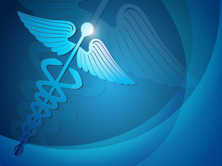 Fototapeta na wymiar Abstract medycznych tła 3D medycznych symbol Kaduceusz. EPS