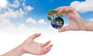 Eco concept : Hand Giving new earth
