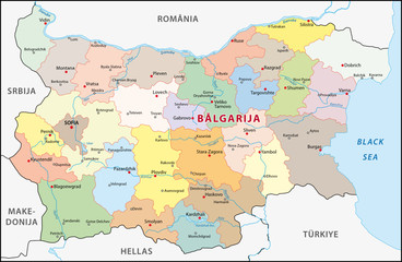 Obraz premium Bułgaria, administracyjna