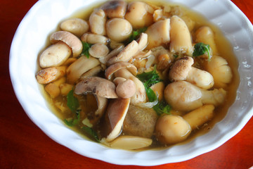 Hot mushrooms soup