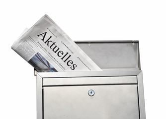 Aktuelles Tageszeitung im Briefkasten