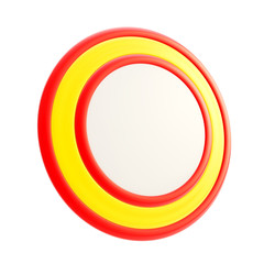 Round copyspace emblem made of glossy plastic