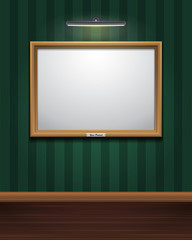 Golden Picture Frame On Striped Green Wall eps10